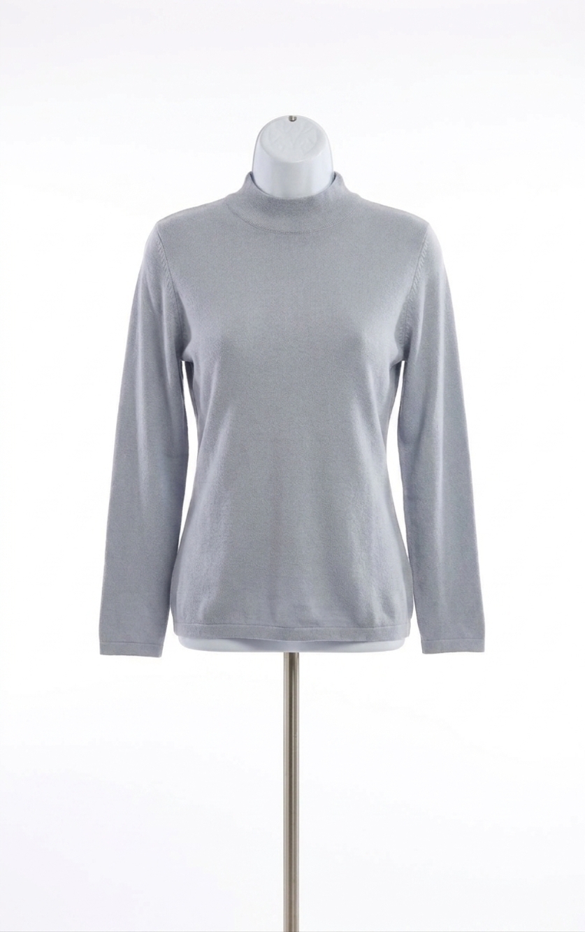 NEW ANGEL long sleeve mock neck  pullover in sky blue